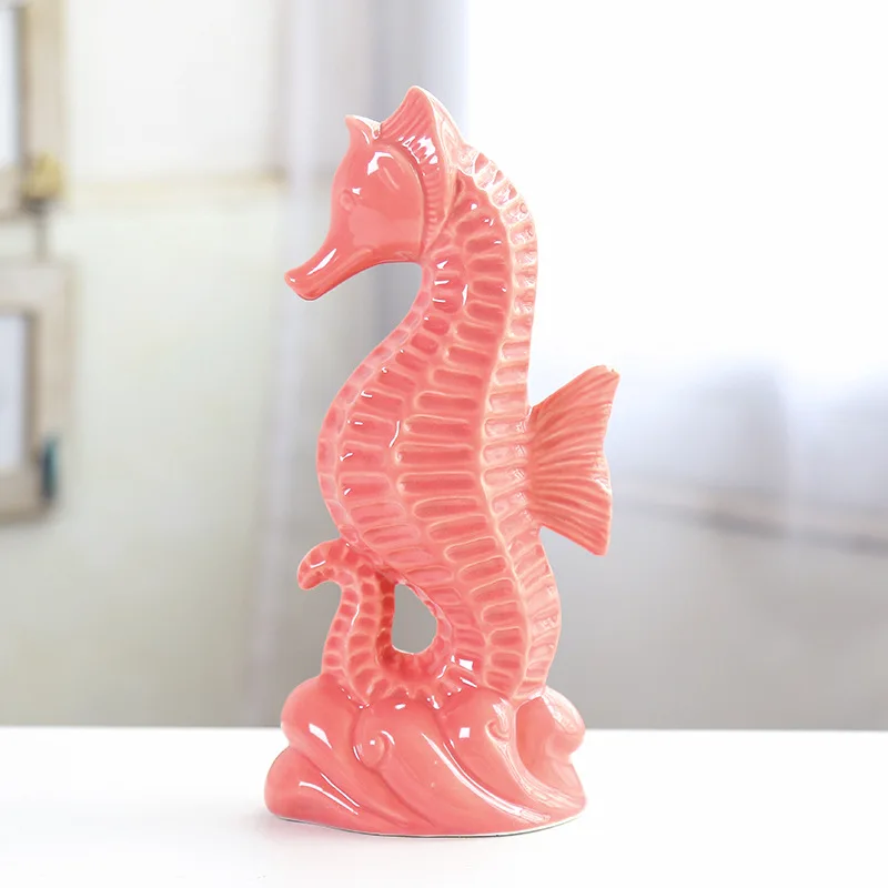 

Nordic Ceramic Seahorse Decoration For Study Creative Living Room Home Decoration Wine Cabinet Master Bedroom Marine Style Craft