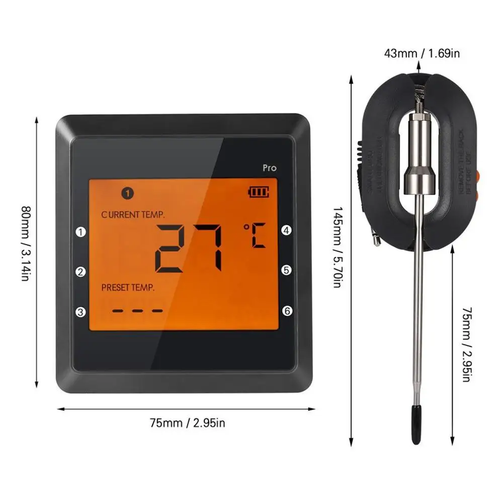

Smart Wireless Remote Digital Thermometer Grilling Cooking Food Thermometer Easy BBQ Thermometer For Oven Kitchen