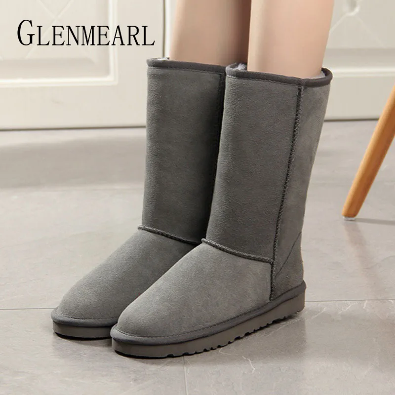 Высококачественные женские сапоги из натуральной кожи Зимние 100% Зимняя обувь