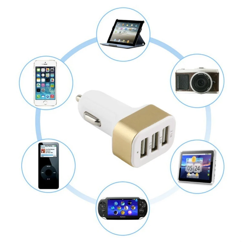 Универсальное автомобильное зарядное устройство с 3 портами USB usb-адаптер и