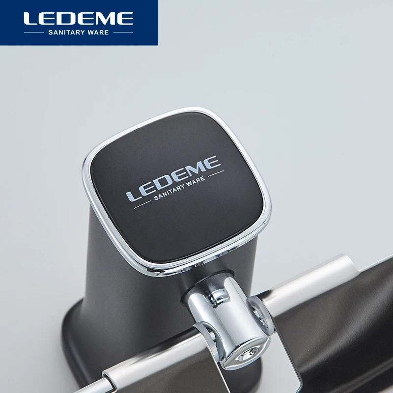 

LEDEME Bathroom Towel Rack Bathroom Black Elegant Waterproof Paper Holder Shelf Toilet Paper Holder Tissue Boxes L30203B