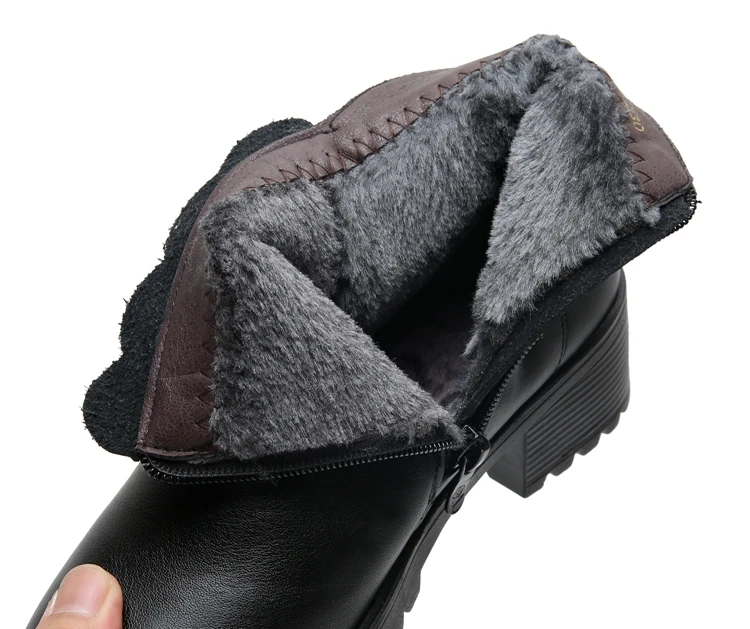 ZZPOHE Women's Winter Shoes Genuine Leather Famale Ankle Warm Snow Boots Ladies Plus Size Women Soft Comfortable Flat Boot | Обувь