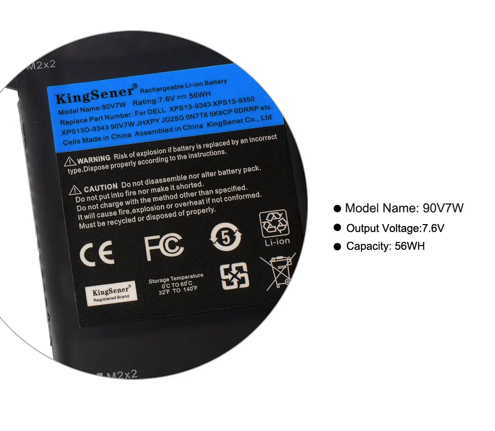 KingSener 90V7W JHXPY JD25G 090V7W ноутбук Батарея для Dell XPS 13 9343 XPS13 9350 13D-9343 P54G 0N7T6 5K9CP RWT1R 0 дзпв 56WH