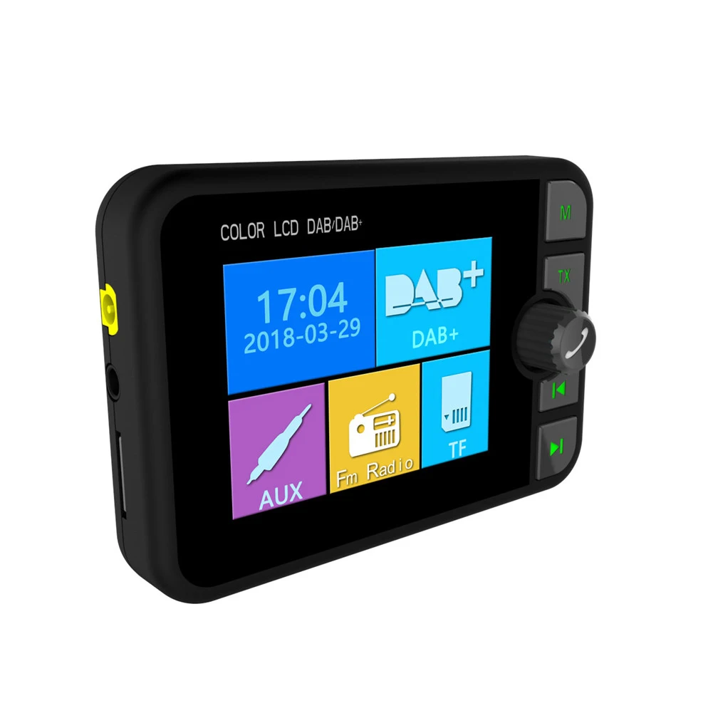 2,4 дюймов Автомобильный dab цифровой радио адаптер Bluetooth FM передатчик музыка MP3 плеер