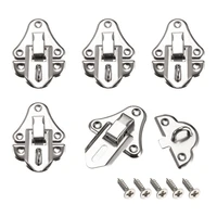 uxcell 5pcs box latch retro style small size decorative hasp jewelry cases catch w screws silver tone for home office etc