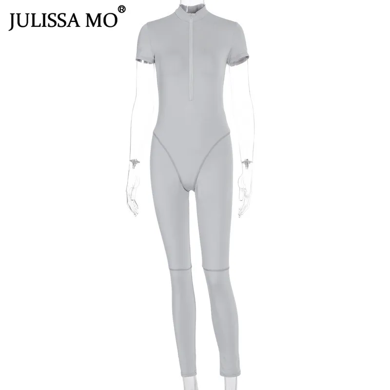 Женский Облегающий комбинезон JULISSA MO с V образным вырезом и коротким рукавом