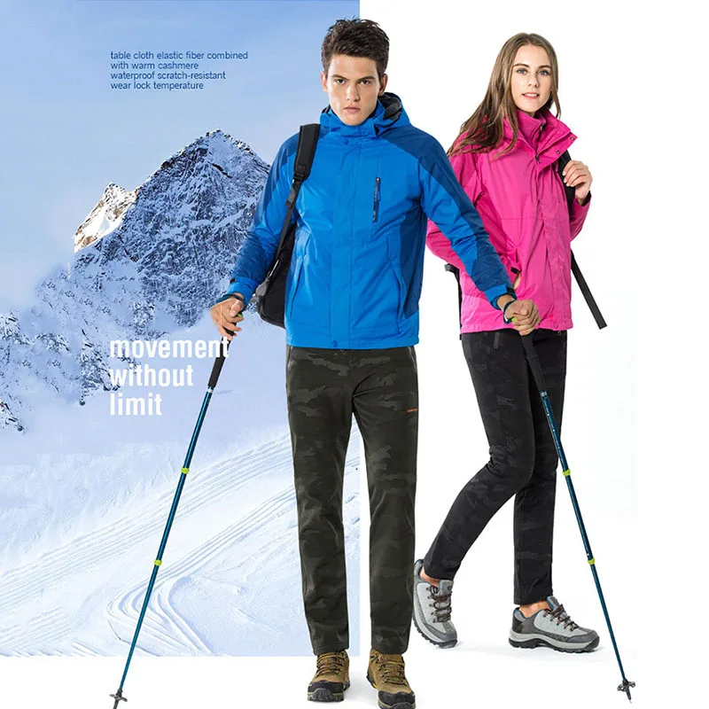 Мужские и женские уличные зимние брюки из мягкой ткани с бархатной подкладкой