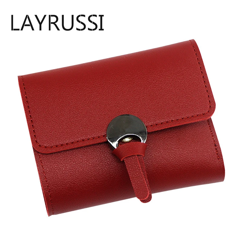 

Модный кожаный кошелек LAYRUSSI, Женский индивидуальный студенческий короткий клатч, Корейский простой модный кошелек Zero, кошельки для монет, с...