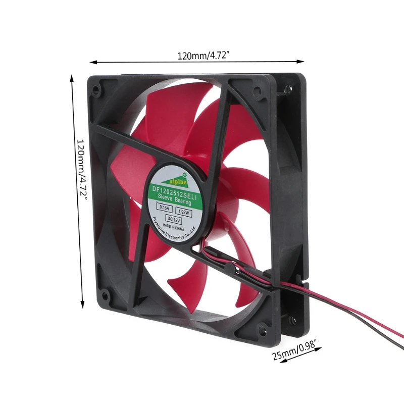 

2021 New Mini 120x120x25mm DC 12V 0.16A 2 Pin 7-Blade Blower Cooling Fan Cooler 12025