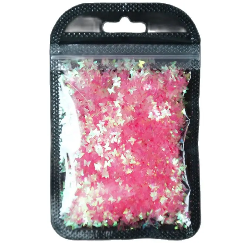 

1 Bag Fluorescent BUTTERFLY Iridescent Butterfly Glitter, 3mm Resin Supplies Nail ARt Deco Glitter, Resin Embellishment, 4545f
