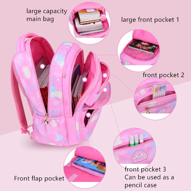 Girls Backpack Cute School Bags Children Primary School Backpack Satchel Kids Book Bag Princess Schoolbag Mochila Infantil