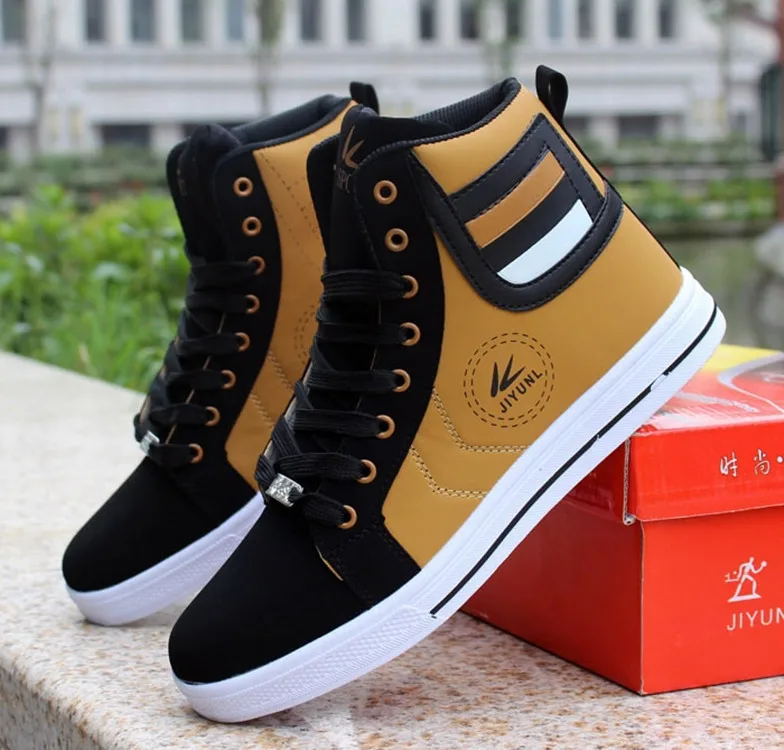 

2019 Men Shoes Spring Fashion Boots Shoes Man High Top Shoes Men Lace Up Casual Shoe Chaussure hjm89