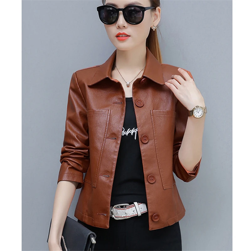 2019 демисезонная модная новая кожаная женская тонкая плюшевая Короткая