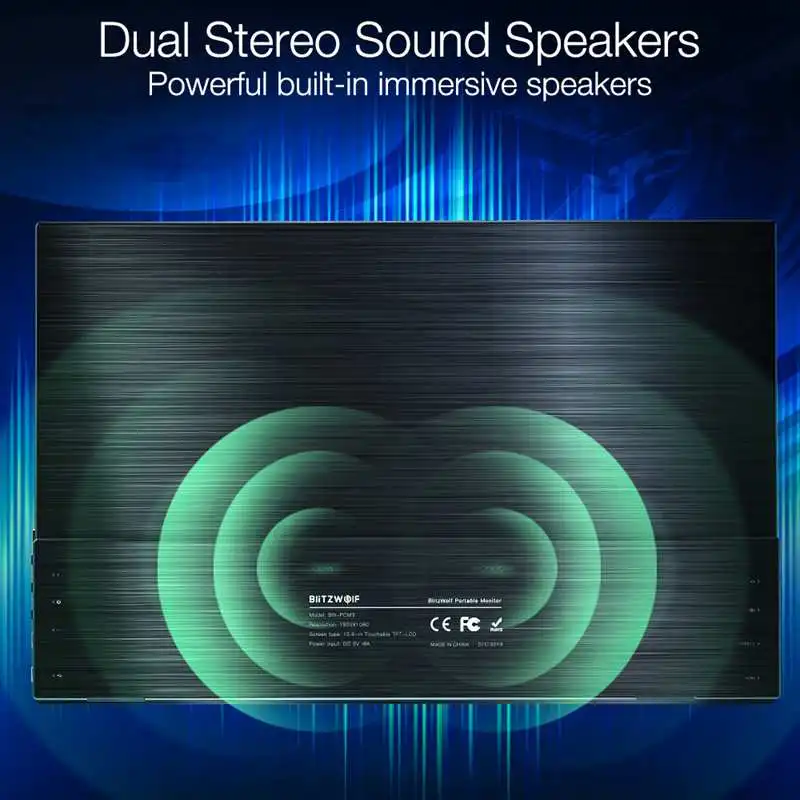 blitzwolf bw pcm3 15 6 inch touchable fhd 1080p type c portable computer monitor gaming display screen for smartphone laptop free global shipping