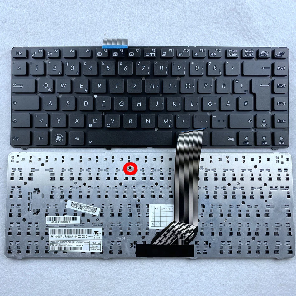 Немецкая клавиатура для ноутбука Asus K45V R400V R400 A45VD A45VM A85V A45V K45VD N46 K45 P45 GR