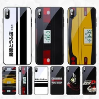 cutewanan initial d ae86 soft silicone phone case cover tempered glass for iphone 11 pro xr xs max 8 x 7 6s 6 plus se 2020 case