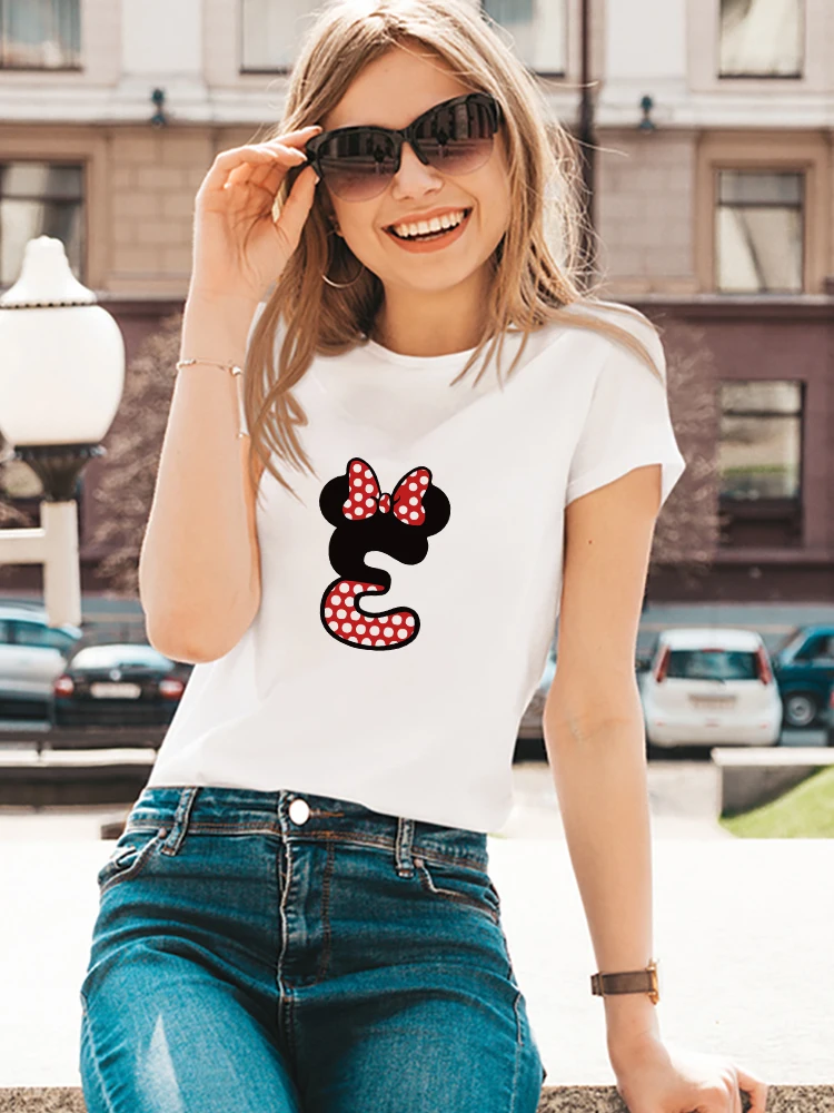 

Disney T Shirt Women 2021 Fashion European Monogram Vogue Mickey Mouse Unisex Clothes Undefined 90s Preppy Style Well Being