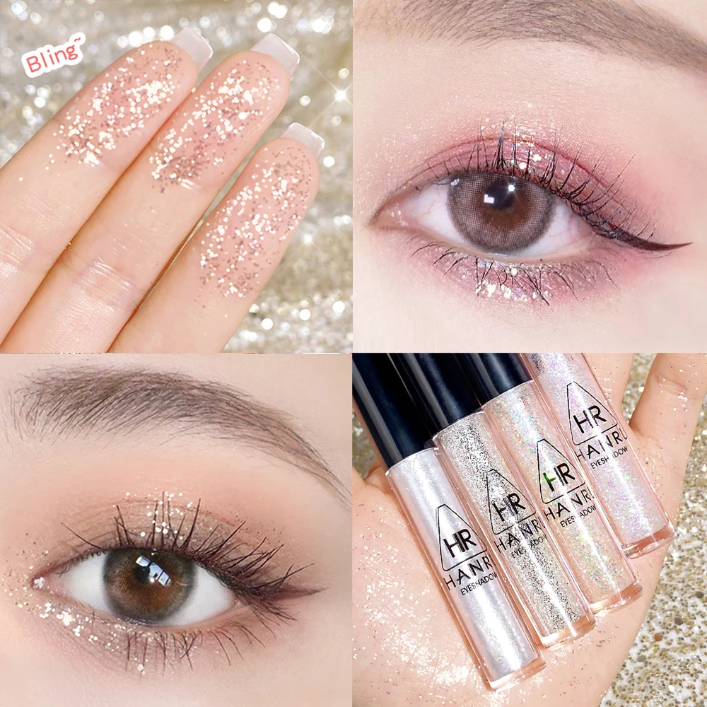 

Портативные блестящие тени для век, 4 цвета, телесные металлические зеркальные тени для век, профессиональный пигмент, алмазная блестящая к...