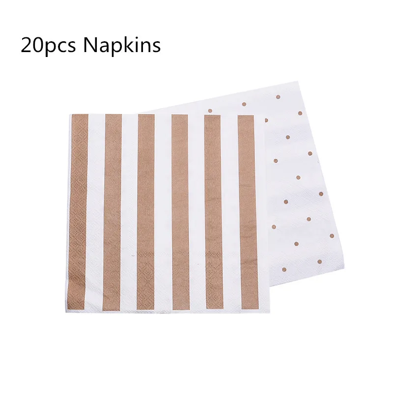 20pcs Napkins 8/10 шт. розовое золото одноразовая посуда тарелка салфетки под чашки звезда Baby Shower одежда для свадьбы, дня рождения украшения свадебные принадлежности - Цвет: 20pcs Napkins