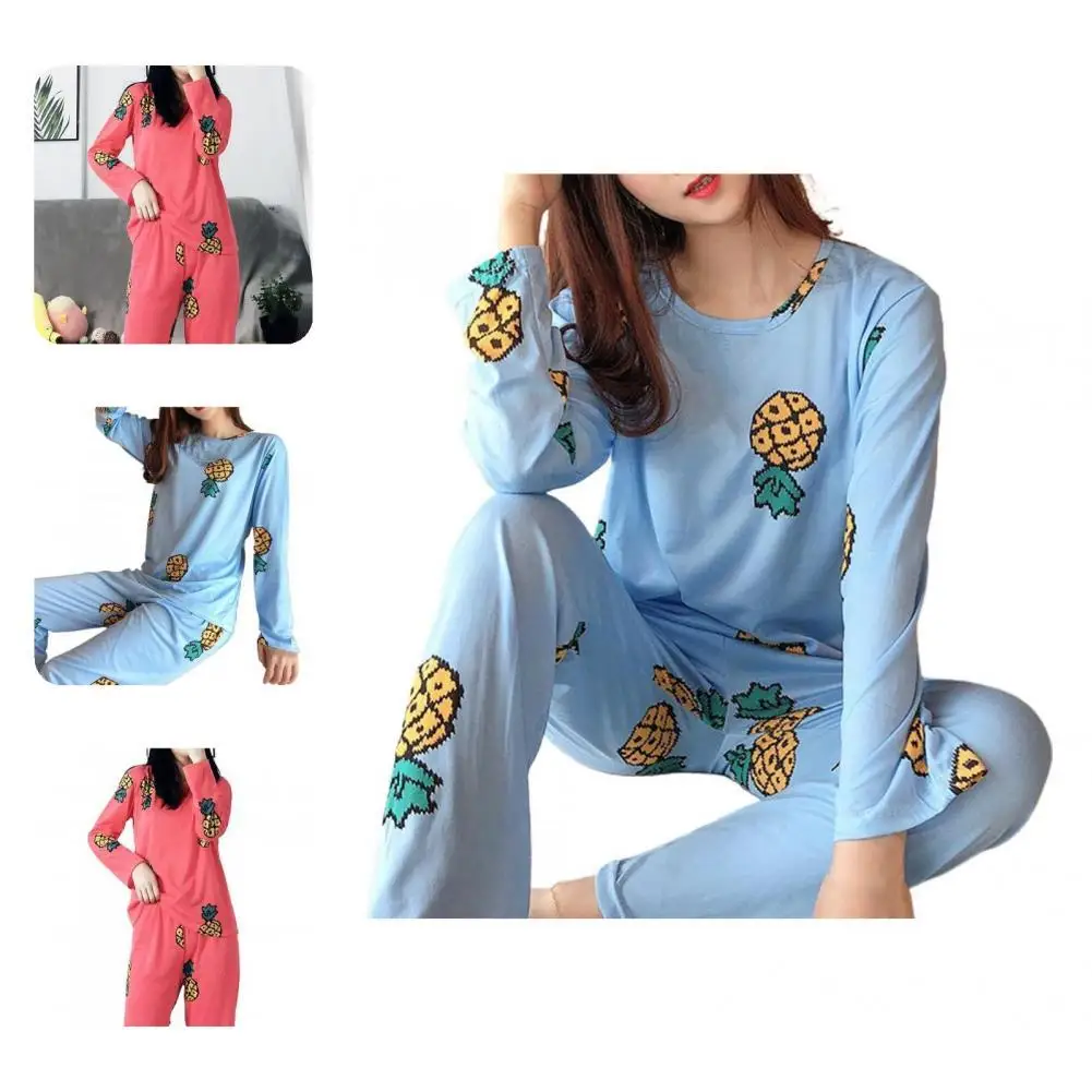 

Two-piece 1Set Trendy Green Avocado Lady Nightclothes Kit Diverse Styles Winter Pajamas Set Breathable for Home