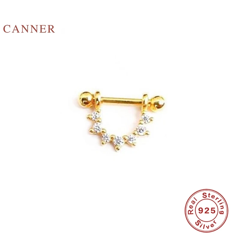 CANNER серьги для женщин Настоящее 925 пробы серебряные человеческие тела микро