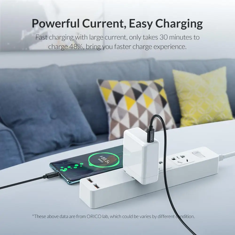 Orico usb type C для кабель huawei mate 20 samsung Galaxy S9 QC3.0 3A быстрой зарядки MacBook Pro | Мобильные