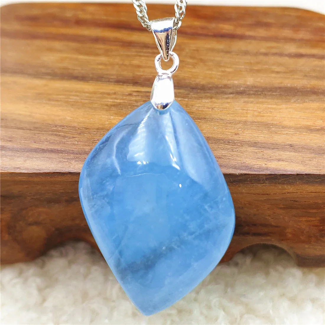 

29x21x10mm Natural Blue Aquamarine Water Drop Pendant From Brazil Women Fashion Jewelry Necklace AAAAA