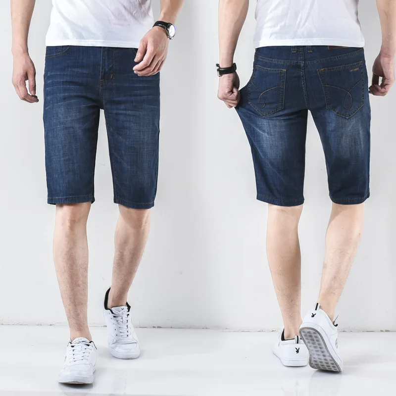 

Spring Summer New Style Clothing Small Straight Slim Fit Youth European American Stree Fashion Stretch Denim Shorts For Men