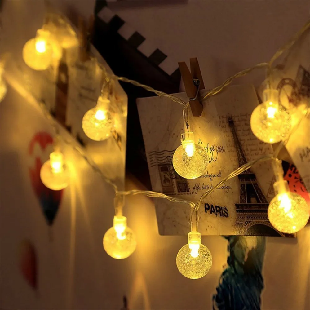 

6M 40LED Fairy Lighting 220V plug Globe Crystal Ball String Light for Bedroom Xmas Garden Landscape Holiday Indoor Decoration
