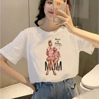 Одежда для мамы и детей с принтом Harajuku футболка для женщин Ullzang в винтажном стиле Футболка с принтом смешной 90s футболка на каждый день повседневные футболки топы белого цвета