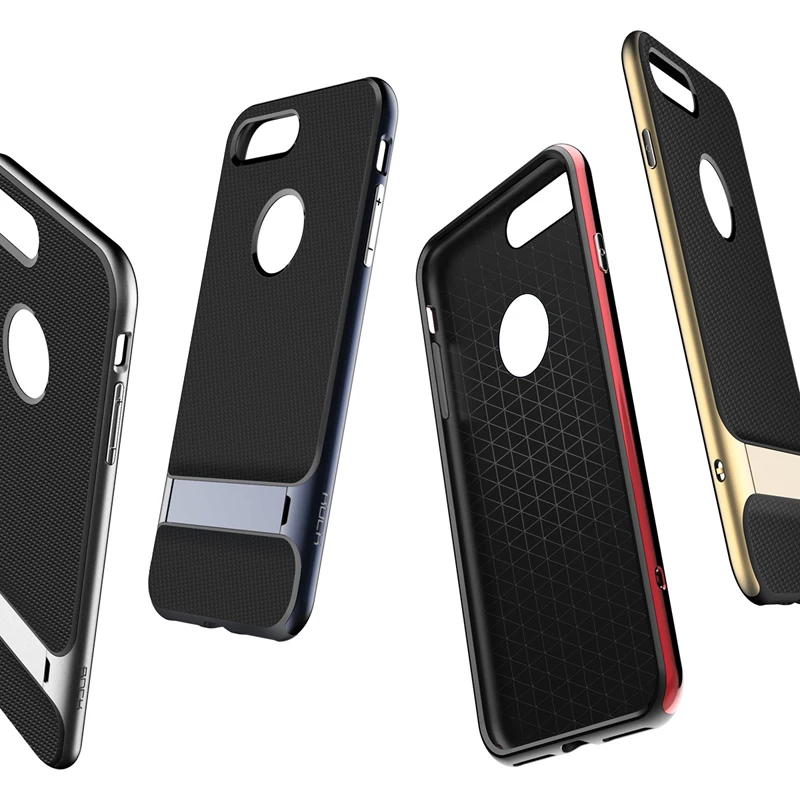 Рок чехол для телефона для iPhone 8/8 плюс защитный корпус, серия Royce задняя крышка чехол для iPhone 8 Plus Coque с подставкой