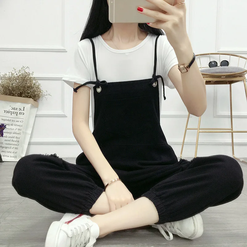 Женские комбинезоны модные растягивающиеся тонкие джинсы одноцветные милые с