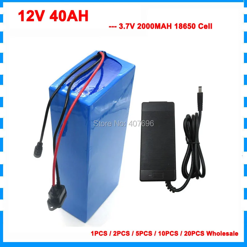 Таможенный сбор 500W 12 V 40AH Батарея 12 V 40000 мА/ч, литий Батарея для детей возрастом от 12 V 3S Перезаряжаемые Батарея 12,6 V 5A зарядное устройство