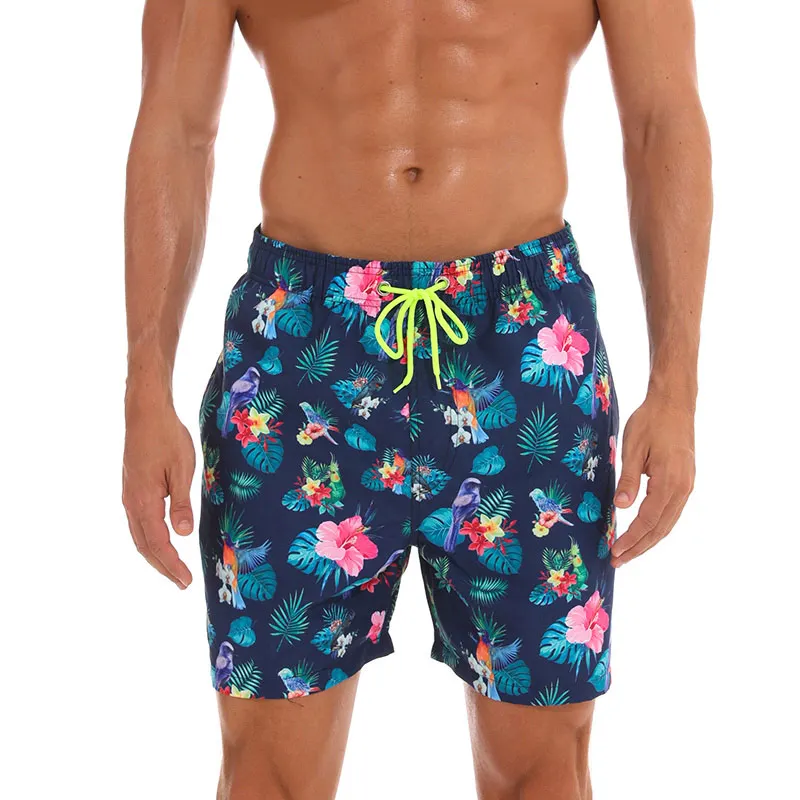 Color flower Бренд Escatch, быстросохнущие мужские пляжные шорты, одежда для плавания, мужские спортивные Бермуды, летний купальный костюм для серфинга, мужские плавки - Цвет: Color flower