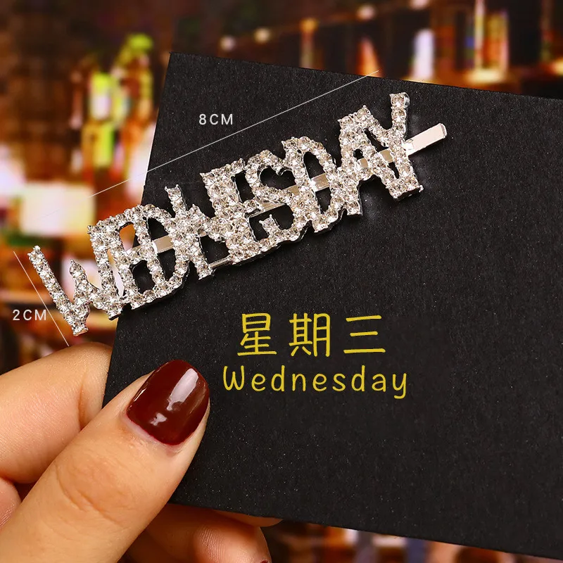 1 шт. заколки для волос с надписью на светящей неделе | Украшения и аксессуары