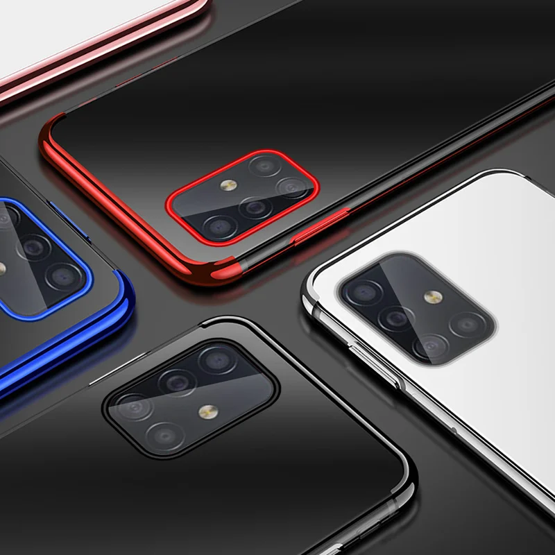 Чехол с лазерным покрытием для Samsung S21 Plus M51 M31S M30S M21 M11 прозрачный силиконовый