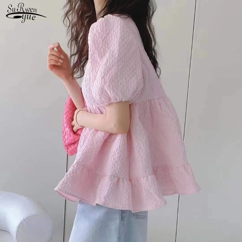 Новый летняя мода твердых женщин блузки рубашки O воротник кружева с плеча