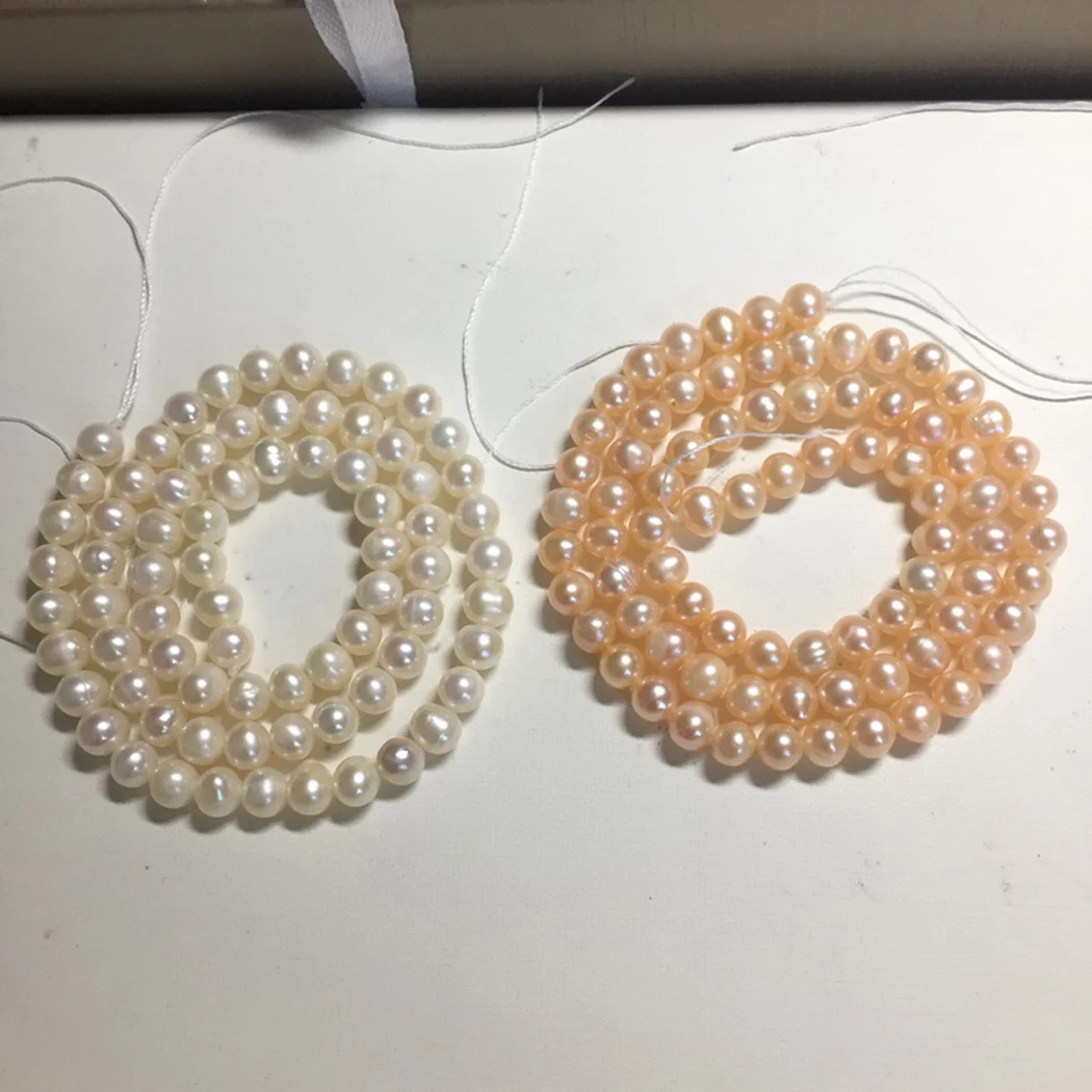 Натуральный пресноводный жемчуг 5-5 5 мм Круглый драгоценный камень бусины для