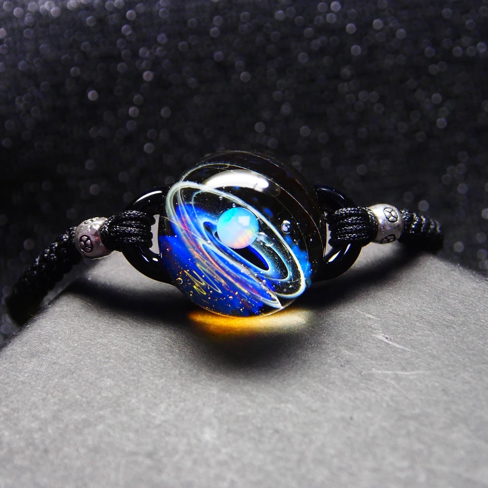 necklace 19 Вселенная планеты стеклянные браслеты из бисера и браслеты галактика модные ювелирные изделия галактика солнечной системы браслет для женщин Рождество - Окраска металла: necklace 19