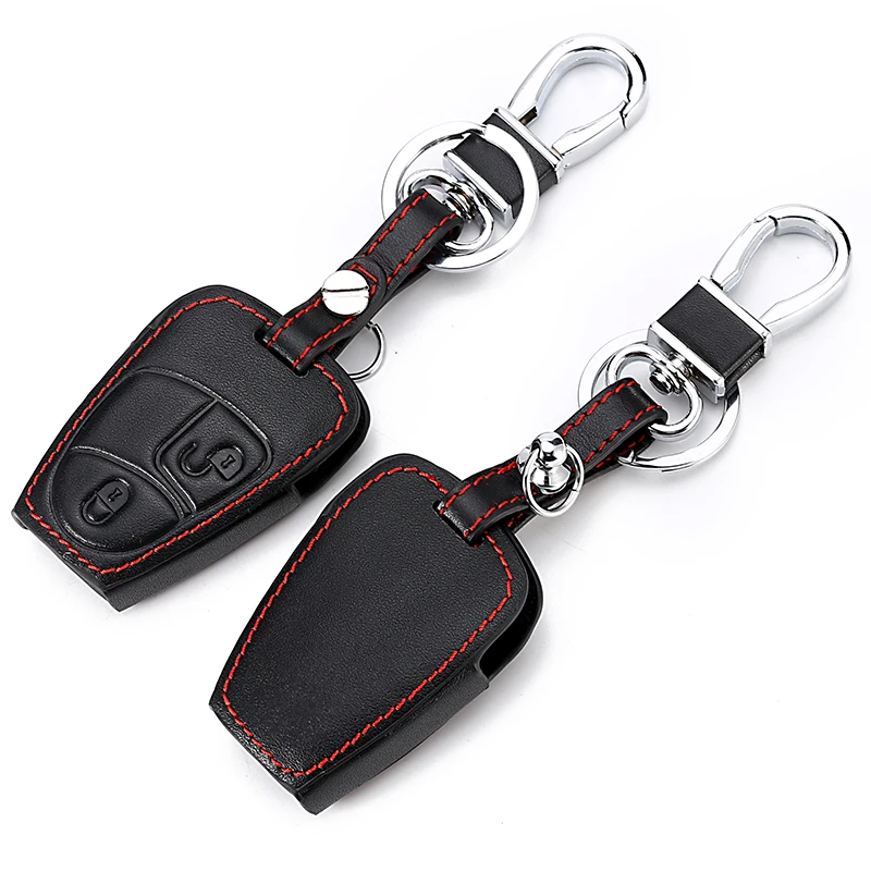 Genuine Leather Car Key Case Cover For Mercedes Benz Smart Fortwo Forfour City Roadst w212 w124 gla cla amg Shell Skin Protect | Автомобили