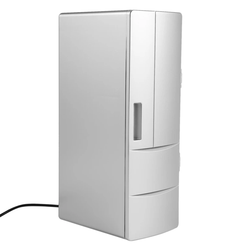 

HOT-Refrigerator Mini Usb Fridge Freezer Cans Drink Beer Cooler Warmer Travel Refrigerator Icebox Car Office Use Portable