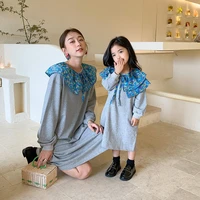 2021 autumn new mather and daughter dress fashion kids dresses for girls family matching outfits baby floral dress family look