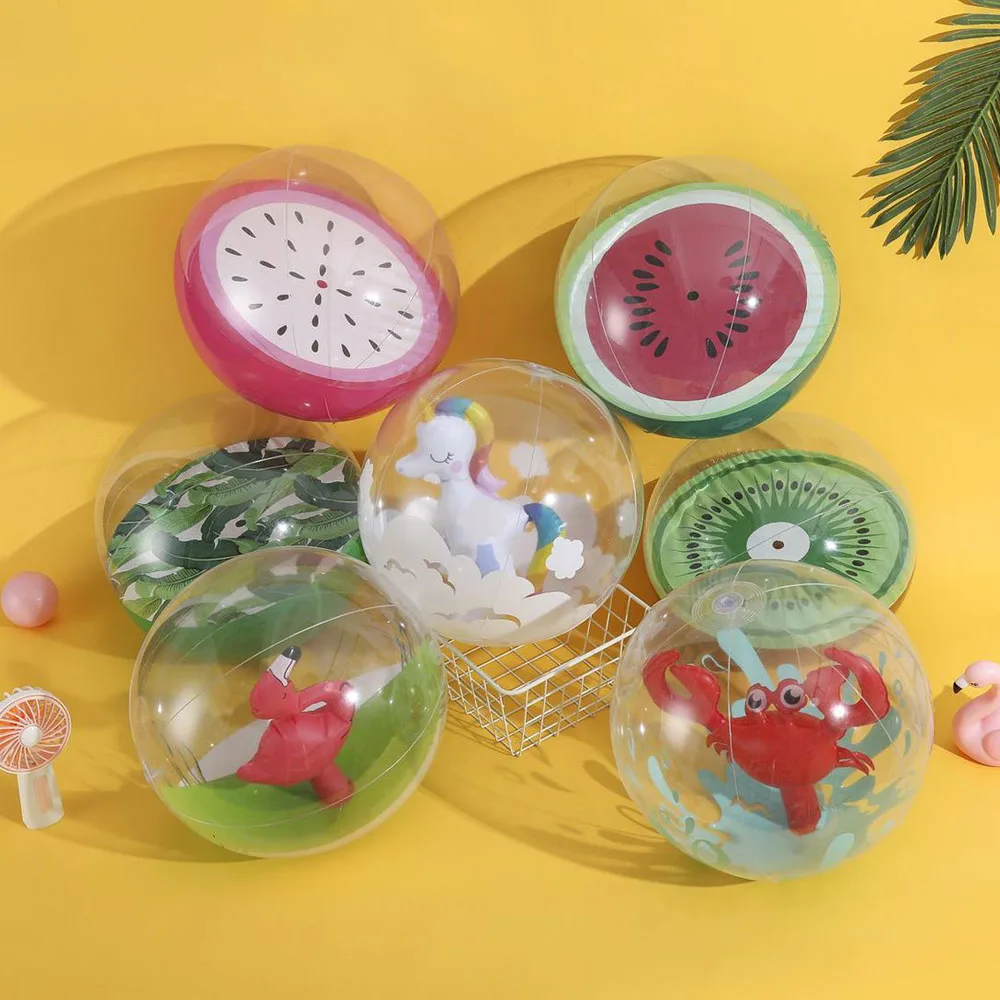 

Inflatable 3D beach ball Flamingo Unicorn Watermelon water toys balls seaside Water Sport Volleyball Child Swimming Pool Balloon