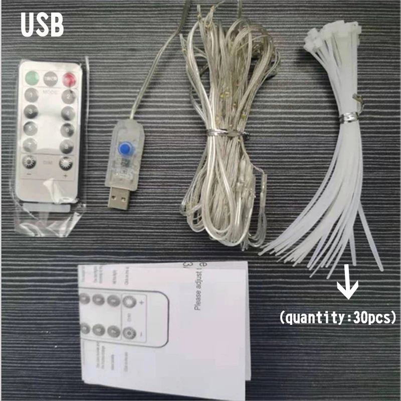 

104 LEDS Umbrella Fairy Light Garden Parasol Lamp Waterproof LED String Light For Tent Camping Beach Decoration Outdoor Lamp