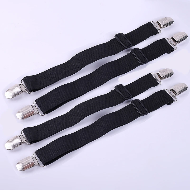 Black 4pcs 4 шт красочные эластичные для простыни зажимы 35 см до 100 см растягивающийся матрас крышка Угловой Держатель крепежные ремни Захваты наборы крюков - Цвет: Black 4pcs