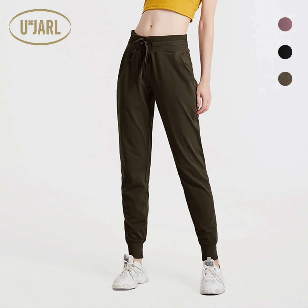 

UxJARL Running Pants Soft Anti-Sweat Elastic Waist/Foot Drawstring Loose Wide Leg Casual Streetwear Jogging Yoga Sport Trousers