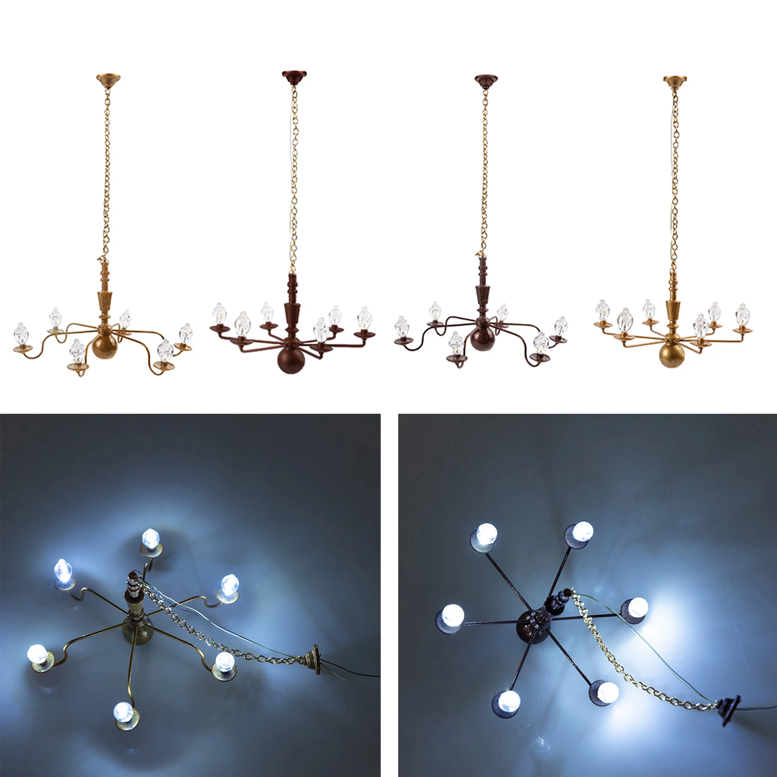 

Modern 1/87 HO Scale Ceiling Light Chandelier Ceiling Lamps 3V DIY Model Toy