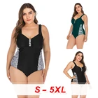 Модный Купальник большого размера, сексуальный женский купальник с высокой талией, пляжный полный комплект, большой женский купальник с принтом, 2020