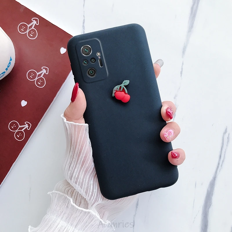 Силиконовый чехол-накладка для Xiaomi Redmi Note 10 Pro Max 10S 5G с 3d фруктами матовый ТПУ |