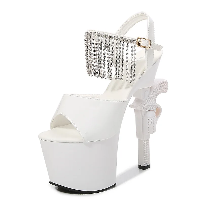 

Shoes High 10CM Heels Soft Shoes Bottom High Pointed Cross Ladies Big Size 12 Women Shoes